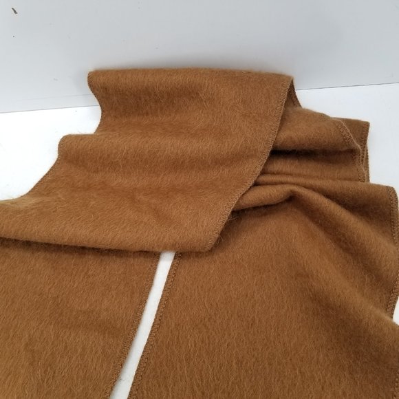 ALPACA CAMARGO Scarf Tan Soft Peruvian Alpaca Blend Fringed Soft 9 x 70 - Picture 9 of 9